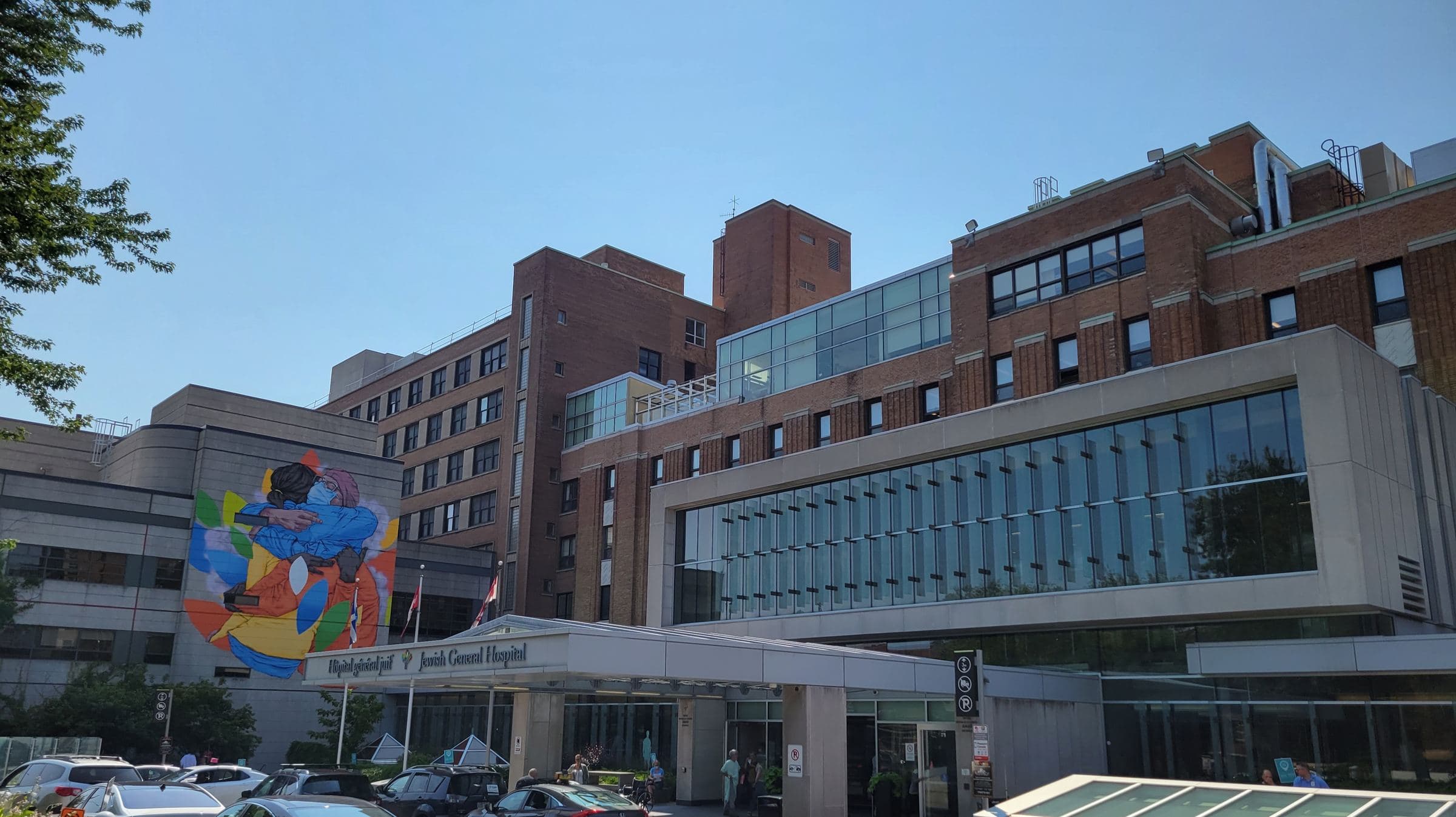 The entrance to the Jewish General Hospital in Montreal, seen from Cote-Sainte-Catherine Road